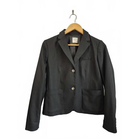 Gap The Academy Blazer Ladies Black 2 Button Front Blazer Patch Pockets Rear Sin - Picture 1 of 4